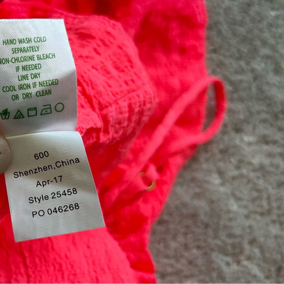 LILLY PULITZER Mays Top In Hot Pink Ruffle Tank Layered Size XXS TASSELS - Picture 5 of 7